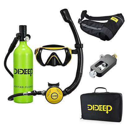 CE & DOT Approved 1L Portable High Pressure Scuba Diving Tank for 15-20 Minute Dives Use Compressed Air