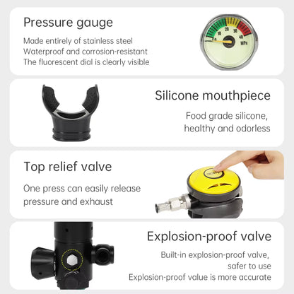 CE & DOT Approved 1L Portable High Pressure Scuba Diving Tank for 15-20 Minute Dives Use Compressed Air
